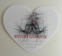  Herzkarte 21,5 x 18,5 cm - Herzlichen Glückwunsch! Beste Wünsche für die gemeinsame Zukunft