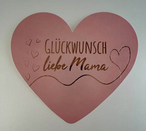 Herzkarte 21,5 x 18,5 cm - Glückwunsch liebe Mama